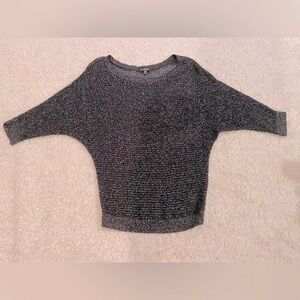 Express Short Sleeve Dolman Knit Sweater Blouse Black & Gold Metallic Women’s XS